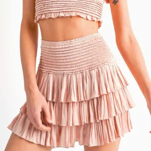 Blush Pink Ruffle Skort..