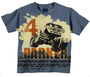 Boys Monster Truck Shirt Custom, Personalized Birthday T-Shirt, Boys Shirt, Boys Top