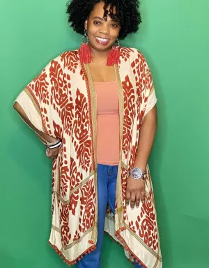 Damask Kimono Rust