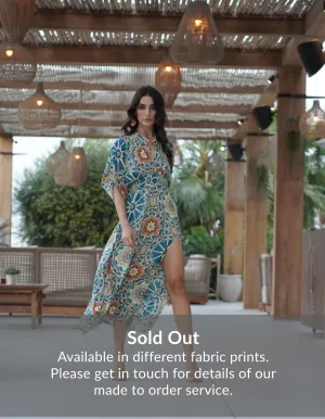 Goddess straight dress in ocean kaleidoscope