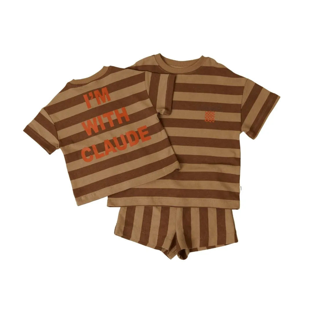 I'm with Claude Stripe Cotton Tee