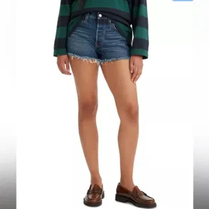 Levi’s Women's Plus 501 Button Fly Cotton High-Rise Denim Shorts in Size 24W