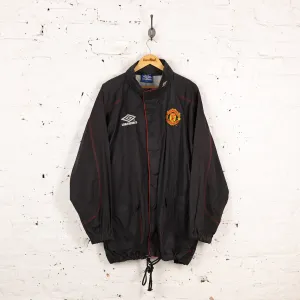 Manchester United 90s Umbro Shell Tracksuit Top Jacket - Black - XXL