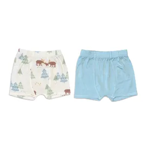 Silkberry Bamboo Underwear Short 2PK - Moose Woods/Sky