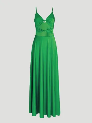 Sol Cut Out Maxi Swim Dress in Green