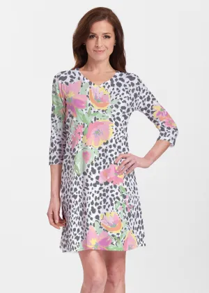 Spring Leopard (14225) ~ Classic V-neck Swing Dress