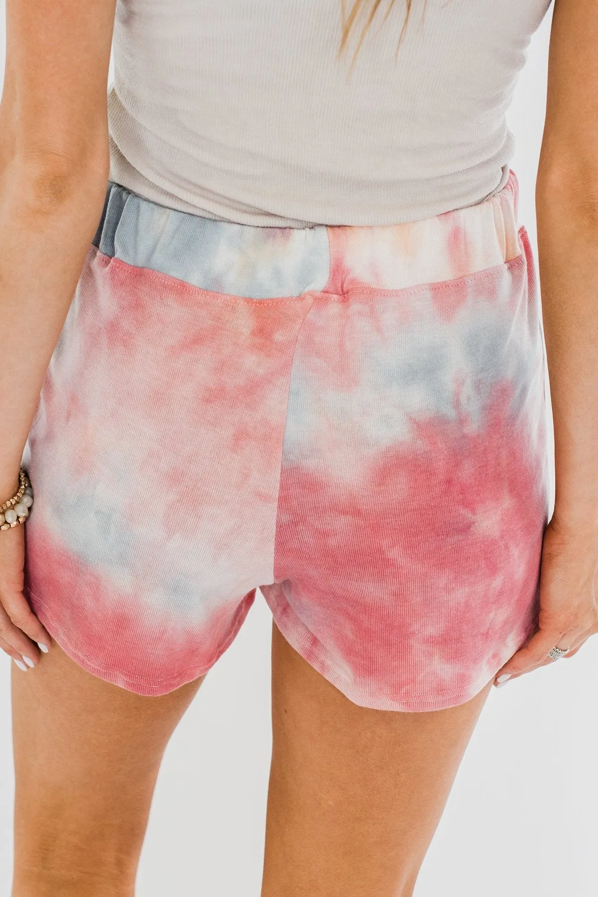 Tie Dye Lounge Shorts- Cherry, Light Orange, & Blue
