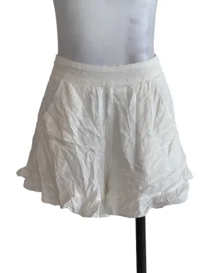 White Textured Short